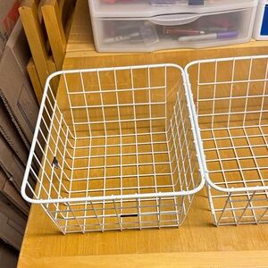 White Wire Storage Baskets- set of 4